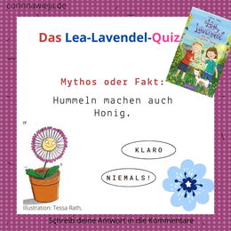 Lachendes Gänseblümchen in Topf vor dem Satz: Mythos oder Fakt: Hummeln machen auch Honig.