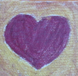 Rotes Herz auf gelbem Grund